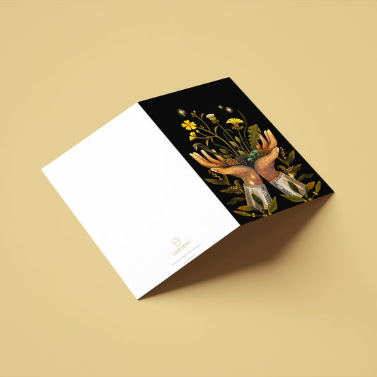 Tækifæriskort opnanlegt - Grænir fingur