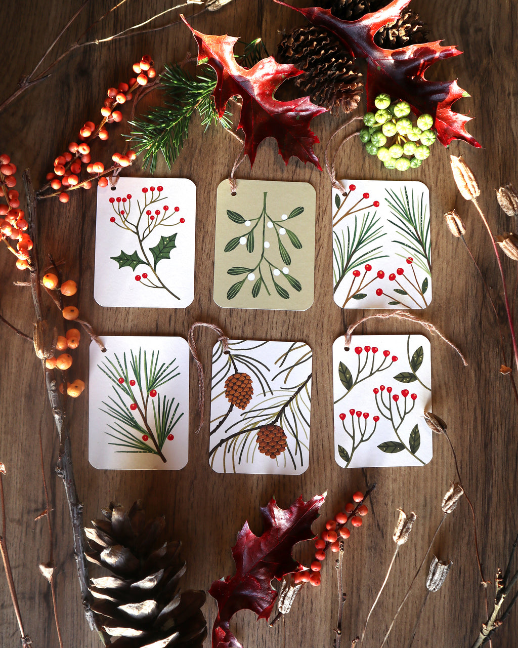 Jólamerkimiðar - Gróður