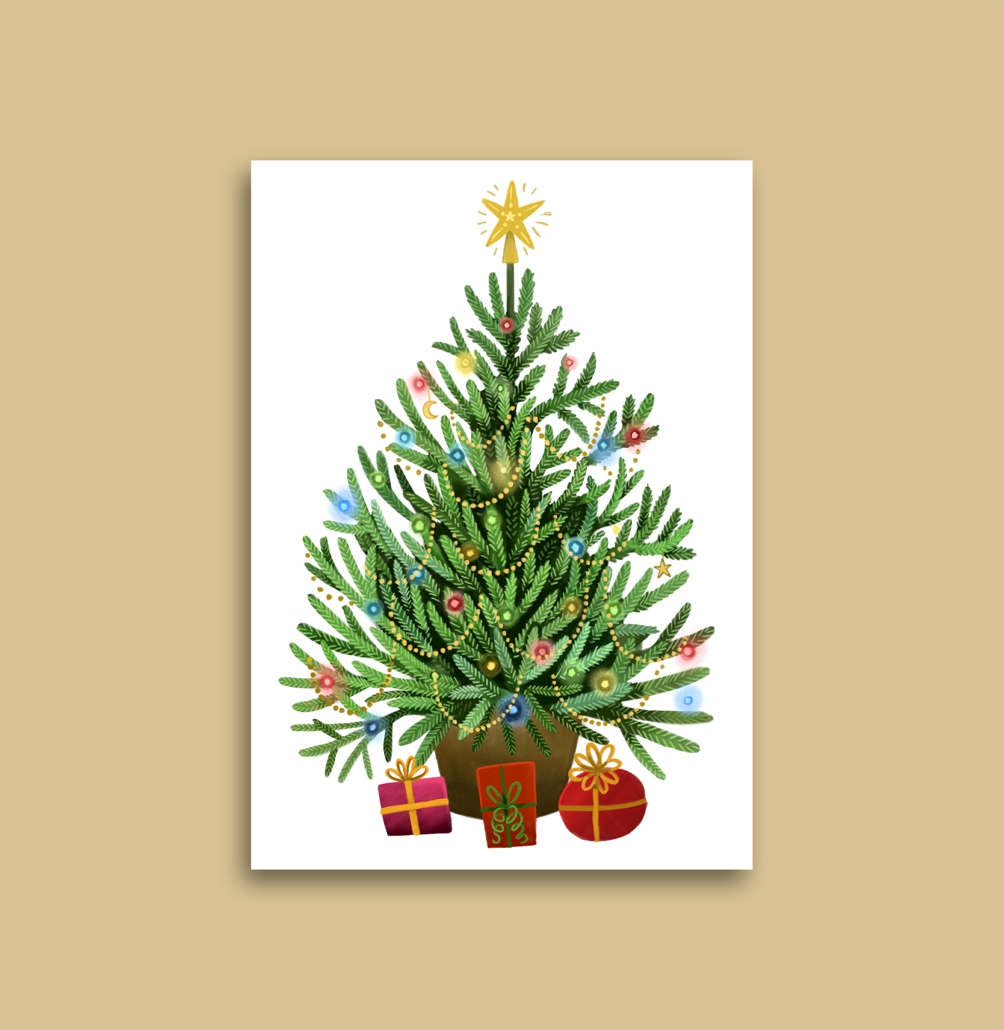 Tækifæriskort opnanlegt - Jólatré