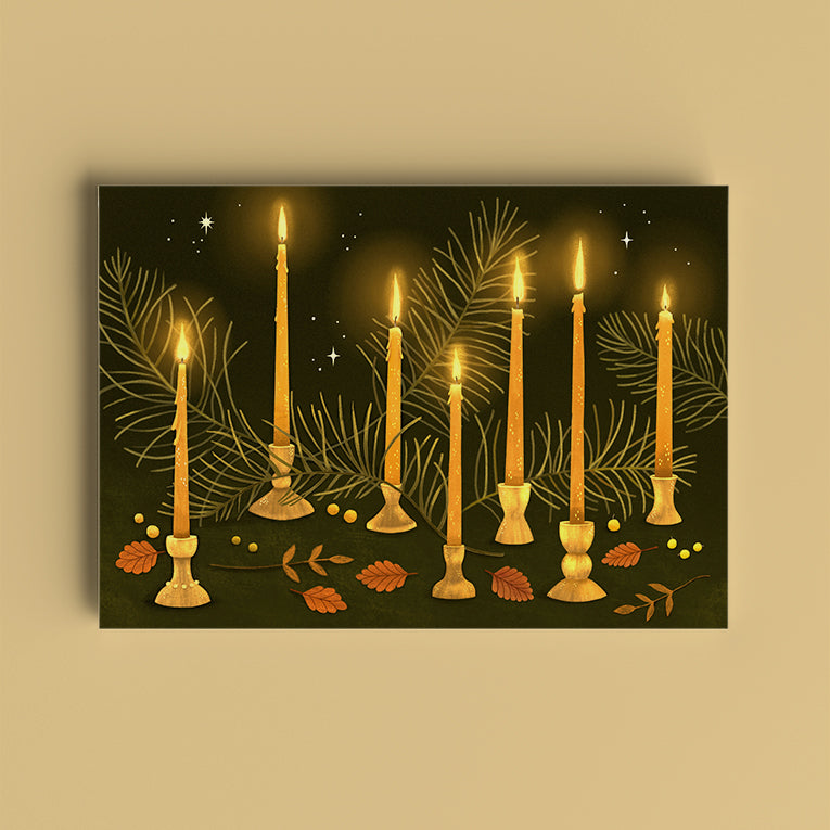 Tækifæriskort opnanlegt - Kertaljós