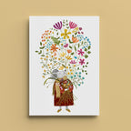 Mús með blómvönd