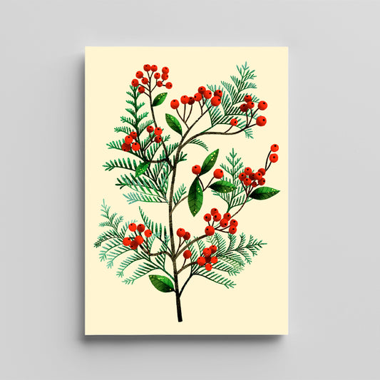 Tækifæriskort opnanlegt - Rauð ber